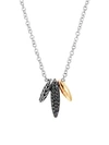 JOHN HARDY WOMEN'S CLASSIC CHAIN STERLING SILVER, 18K YELLOW GOLD & MIXED-STONE SPEAR PENDANT NECKLACE,0400011551344