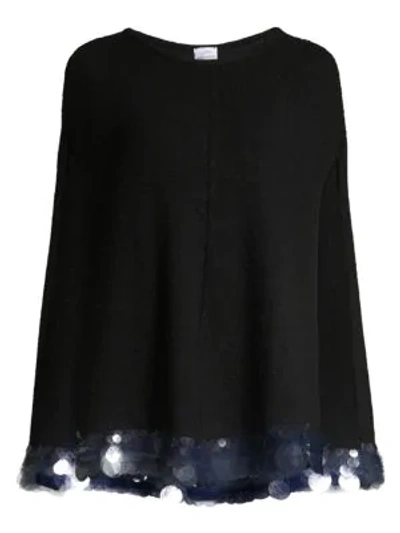 Carolyn Rowan Women's Paillette Cashmere Cape In Black
