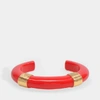 AURELIE BIDERMANN Katt Bracelet in Gold-Plated Brass and Red Bakelite