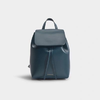 Mansur Gavriel Mini Backpack In Blue Calf Leather