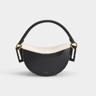 Yuzefi Dip Handbag In Black And Cream Calfskin