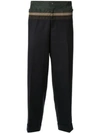 KOLOR CONTRASTING PANELLED TAPERED TROUSERS