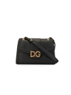 Dolce & Gabbana Dg Amore Small Leather Shoulder Bag In Black