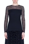 AKRIS PUNTO SIGNATURE DOT TULLE TOP,585100061411