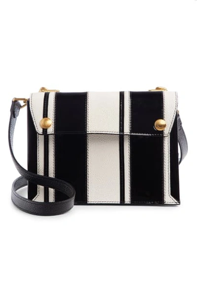 Thom Browne Leather Applique Envelope Shoulder Bag - Black In Black/ White