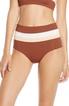 L*SPACE PORTIA REVERSIBLE HIGH WAIST STRIPE BIKINI BOTTOMS,CBPSC18