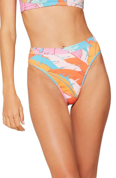 L*space French Cut High Waist Textured Swim Bottoms In Fiesta Palm