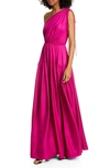 AMUR NARI ONE-SHOULDER SILK SATIN DRESS,580782