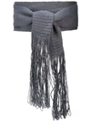 Voz Fringed Wrap-style Belt In Grey