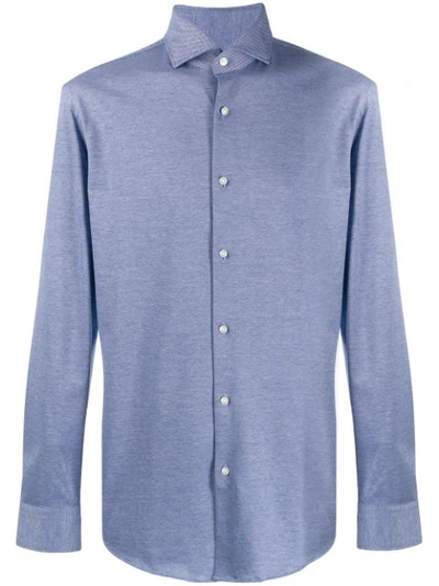 Hugo Boss Jacquard Shirt In Blue