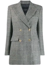 ERMANNO SCERVINO CHECKED DOUBLE-BREASTED COAT