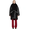 BALENCIAGA BALENCIAGA BLACK FAUX-LEATHER LIGHT COCOON COAT