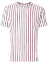 THOM BROWNE TRICOLOR STRIPE JERSEY T-SHIRT,MJS104A-05800