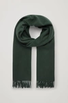 Cos Wool-cashmere Scarf In Green