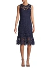 ABS BY ALLEN SCHWARTZ EMBROIDERED LACE KNEE-LENGTH DRESS,0400011589641