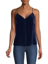 L AGENCE JEMILIANA VELVET BUTTON TANK TOP,0400011379615