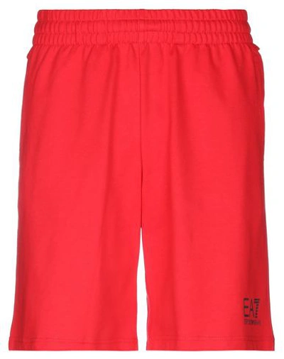 Ea7 Man Shorts & Bermuda Shorts Red Size L Cotton In Red