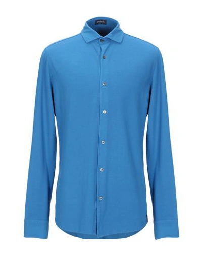 Drumohr Solid Color Shirt In Azure