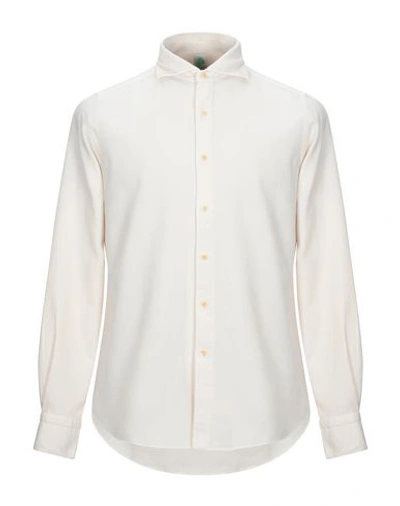 Finamore 1925 Solid Color Shirt In Ivory
