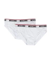 Moschino Logo Waistband Briefs In White
