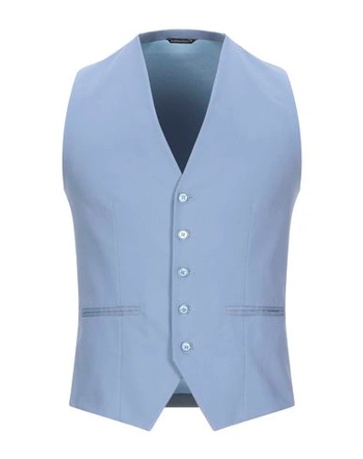 Grey Daniele Alessandrini Suit Vest In Sky Blue