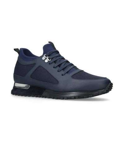 Mallet Diver Leather And Mesh Trainers In Navy