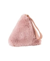 AREA STARS FAUX FUR BAG WITH WRIST STRAP IN TRIANGLE SHAPE