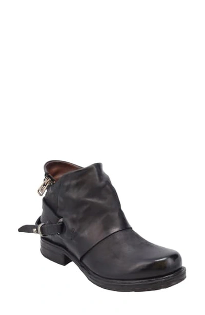 A.s.98 Steve Bootie In Black Leather