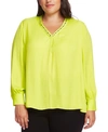 Vince Camuto Plus Size Studded Top In Lime Chrome