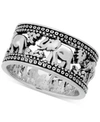 Essentials Elephant Band Ring In Base Metal