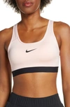 Nike 'pro Classic' Dri-fit Padded Sports Bra In Echo Pink/ Black/ Black