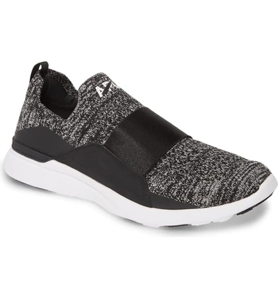 Apl Athletic Propulsion Labs Techloom Bliss Knit Running Shoe In Black/ White/ Melange