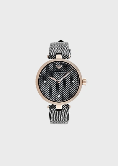 Emporio Armani Leather Strap Watches - Item 50234660 In Black