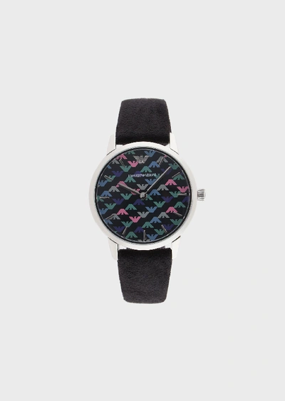 Emporio Armani Leather Strap Watches - Item 50234764 In Black