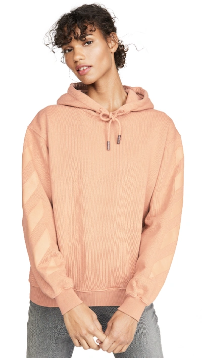 Off-white Diagonal Hoodie In Nude