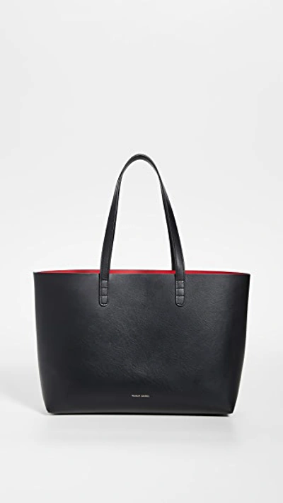 Mansur Gavriel Small Tote Bag In Black/flamma