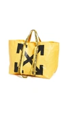 Off-white Diagonal Arrows Logo Print Tote In Yellow/black