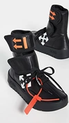 Off-white High-top Sneakers Nappa Moto Wrap Sneaker In Black/white