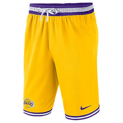 Nike Men's Los Angeles Lakers Nba Dna Shorts In Yellow
