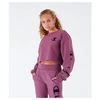 Champion Women's Reverse Weave Crop Arm Script Crew Sweatshirt In Purple