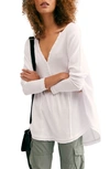 Free People Leo Henley Tee In White