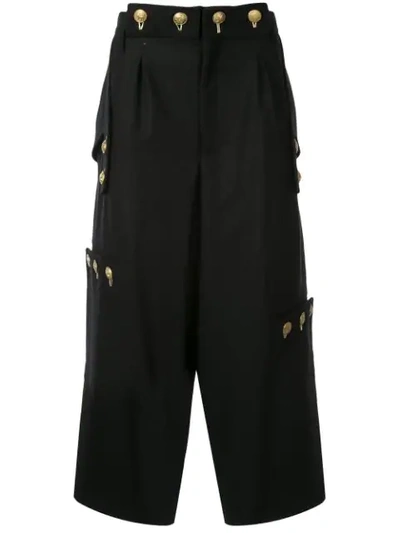 Yohji Yamamoto Button Waist Trousers In Black
