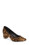 Calvin Klein Women's Nita Block-heel Pumps Women's Shoes In Leopard Natural