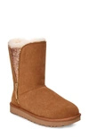 Ugg Classic Sequin Inset Zip Boot In Chestnut Suede