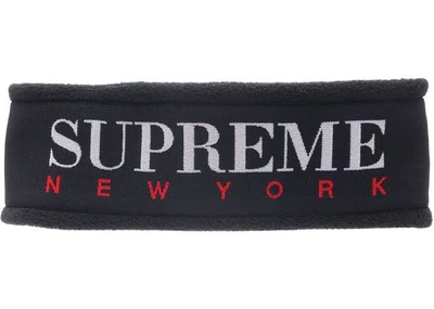 Pre-owned Supreme  Fleece Headband Black