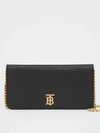 BURBERRY Grainy Leather Phone Wallet with Strap