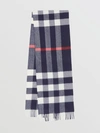 Burberry Mega Check Cashmere Scarf In Navy