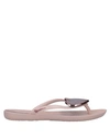 Ipanema Wave Heart Flip Flop In Pastel Pink
