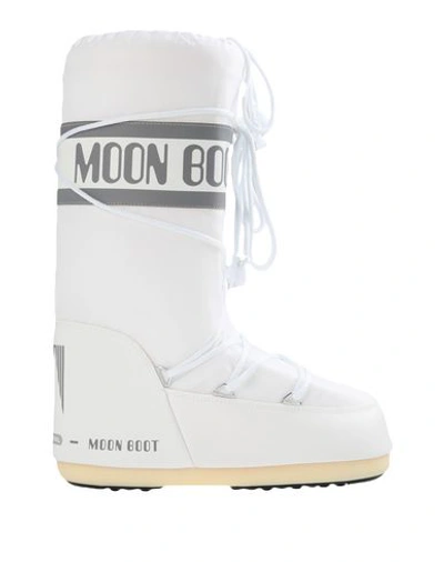Moon Boot Nylon Woman Boot White Size 4.5-7 Textile Fibers In Multi