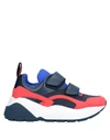 Stella Mccartney Black, Red And Blue Eclypse 45 Chunky Velcro Sneakers In Blue
